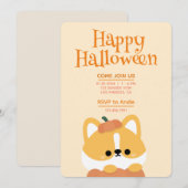 かわいいシンプルおもしろいハローウィンパーティ 招待状 (正面/裏面)