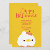 かわいいシンプルおもしろいハローウィンパーティ 招待状 (正面/裏面)