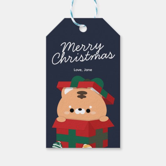 かわいいシンプルおもしろいメリークリスマス ギフトタグ (正面)