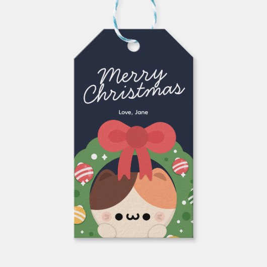 かわいいシンプルおもしろいメリークリスマス ギフトタグ (正面)