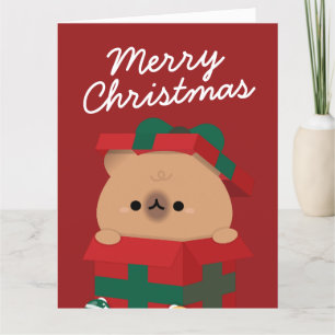 かわいいシンプルおもしろいメリークリスマス サンキューカード