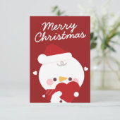 かわいいシンプルおもしろいメリークリスマス サンキューカード (スタンド正面)