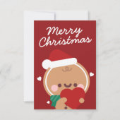 かわいいシンプルおもしろいメリークリスマス サンキューカード (正面)