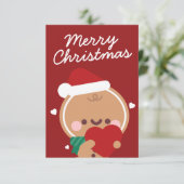 かわいいシンプルおもしろいメリークリスマス サンキューカード (スタンド正面)