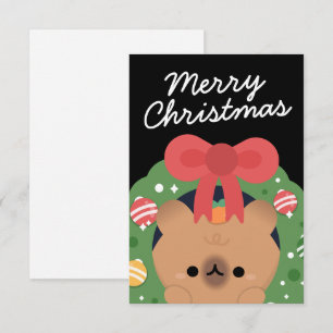 かわいいシンプルおもしろいメリークリスマス サンキューカード