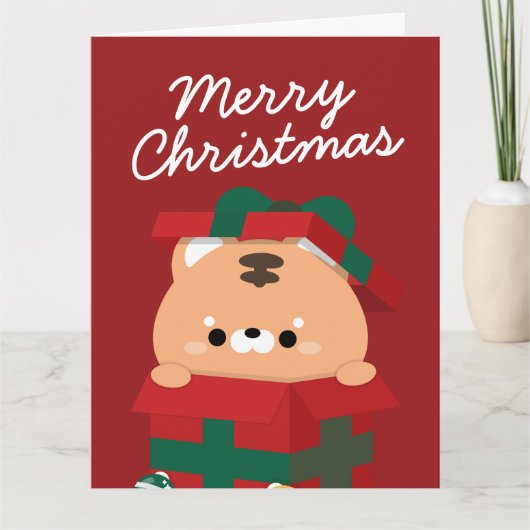 かわいいシンプルおもしろいメリークリスマス サンキューカード (正面)