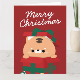 かわいいシンプルおもしろいメリークリスマス サンキューカード