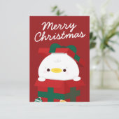 かわいいシンプルおもしろいメリークリスマス サンキューカード (スタンド正面)