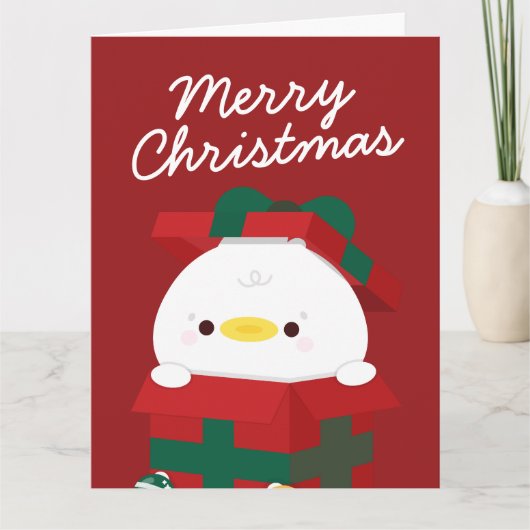 かわいいシンプルおもしろいメリークリスマス サンキューカード (正面)