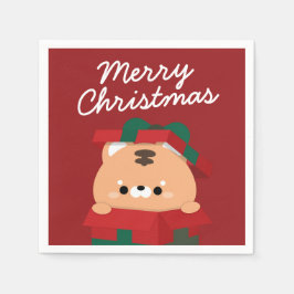 かわいいシンプルおもしろいメリークリスマス スタンダードカクテルナプキン