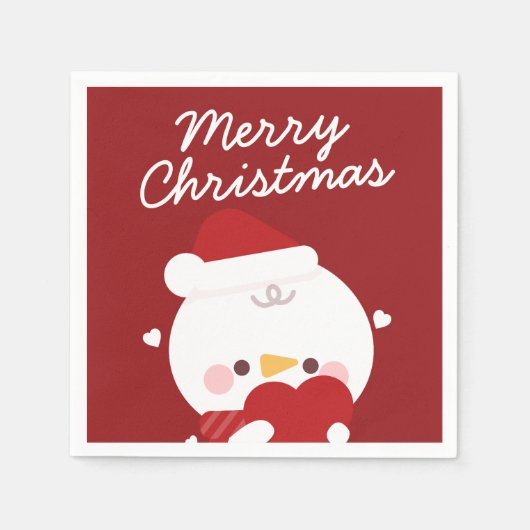 かわいいシンプルおもしろいメリークリスマス スタンダードカクテルナプキン (正面)