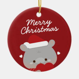 かわいいシンプルおもしろいメリークリスマス セラミックオーナメント