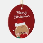 かわいいシンプルおもしろいメリークリスマス セラミックオーナメント (右)