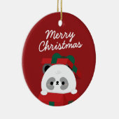 かわいいシンプルおもしろいメリークリスマス セラミックオーナメント (右)