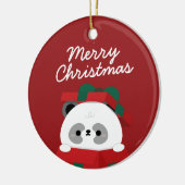 かわいいシンプルおもしろいメリークリスマス セラミックオーナメント (左)