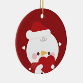 かわいいシンプルおもしろいメリークリスマス セラミックオーナメント (右)