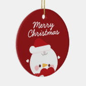 かわいいシンプルおもしろいメリークリスマス セラミックオーナメント (右)