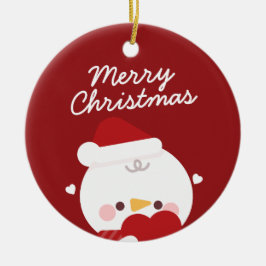 かわいいシンプルおもしろいメリークリスマス セラミックオーナメント