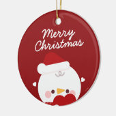 かわいいシンプルおもしろいメリークリスマス セラミックオーナメント (左)