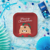 かわいいシンプルおもしろいメリークリスマス ペーパープレート (パーティー)