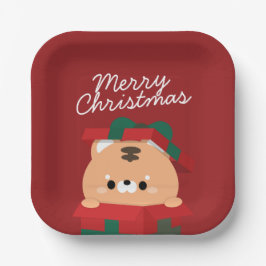 かわいいシンプルおもしろいメリークリスマス ペーパープレート