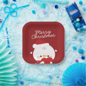 かわいいシンプルおもしろいメリークリスマス ペーパープレート (パーティー)
