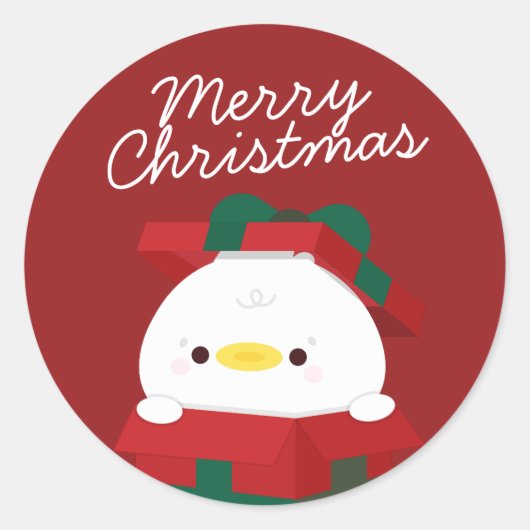かわいいシンプルおもしろいメリークリスマス ラウンドシール (正面)