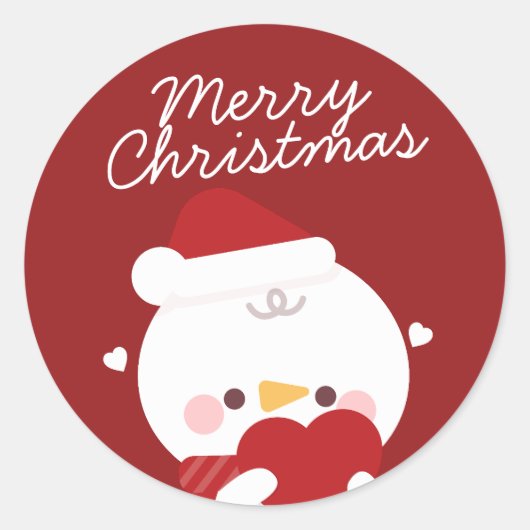 かわいいシンプルおもしろいメリークリスマス ラウンドシール (正面)
