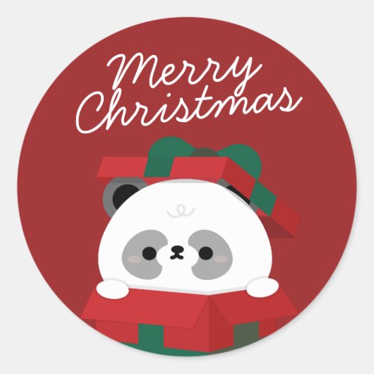 かわいいシンプルおもしろいメリークリスマス ラウンドシール (正面)