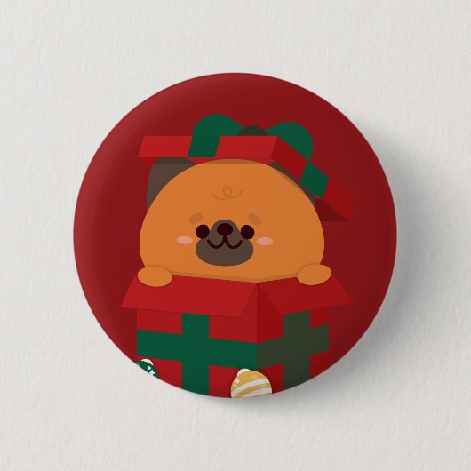 かわいいシンプルおもしろいメリークリスマス 缶バッジ (正面)