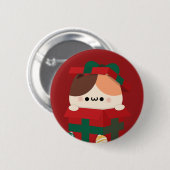 かわいいシンプルおもしろいメリークリスマス 缶バッジ (正面&裏面)