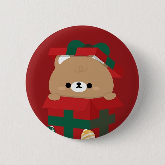 かわいいシンプルおもしろいメリークリスマス 缶バッジ (正面)