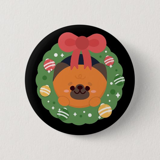 かわいいシンプルおもしろいメリークリスマス 缶バッジ (正面)