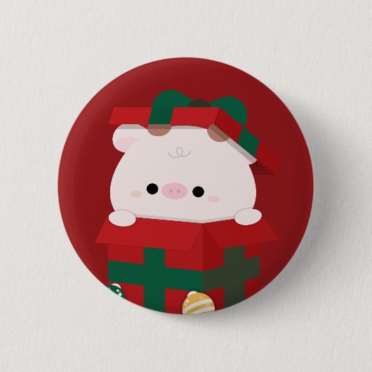 かわいいシンプルおもしろいメリークリスマス 缶バッジ (正面)