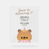 かわいいシンプルおもしろい誕生会 アクリルサイン (正面)