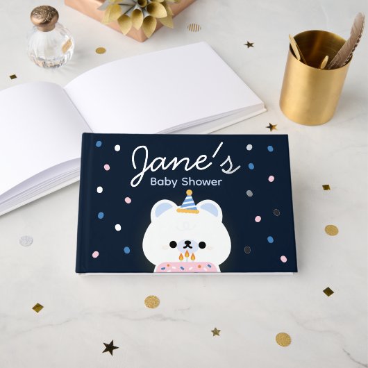 かわいいシンプルおもしろい誕生会 ゲストブック (正面見開き)