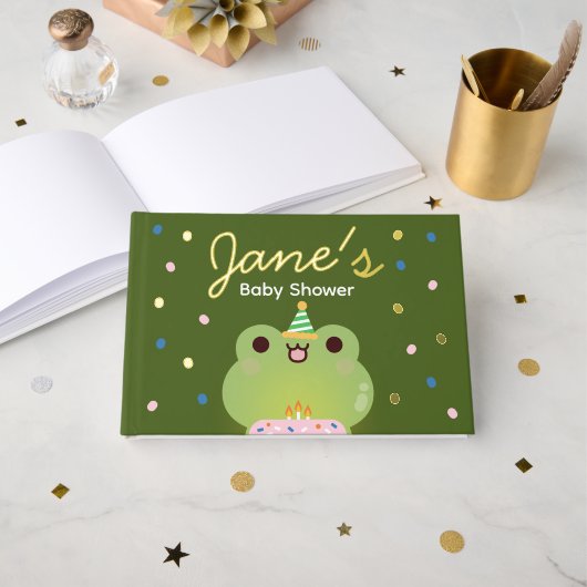 かわいいシンプルおもしろい誕生会 ゲストブック (正面見開き)