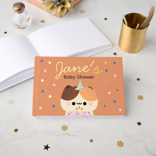 かわいいシンプルおもしろい誕生会 ゲストブック (正面見開き)