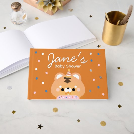 かわいいシンプルおもしろい誕生会 ゲストブック (正面見開き)