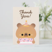 かわいいシンプルおもしろい誕生会 サンキューカード (スタンド正面)