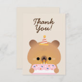 かわいいシンプルおもしろい誕生会 サンキューカード (正面/裏面)