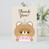 かわいいシンプルおもしろい誕生会 サンキューカード (スタンド正面)