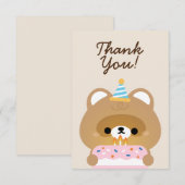 かわいいシンプルおもしろい誕生会 サンキューカード (正面/裏面)