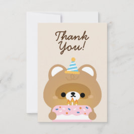 かわいいシンプルおもしろい誕生会 サンキューカード