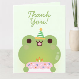 かわいいシンプルおもしろい誕生会 サンキューカード