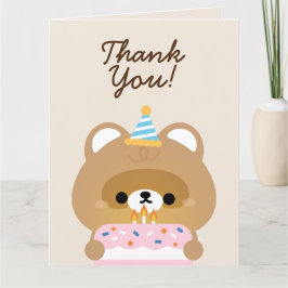 かわいいシンプルおもしろい誕生会 サンキューカード