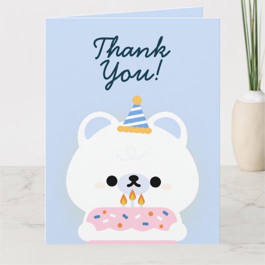 かわいいシンプルおもしろい誕生会 サンキューカード (正面)