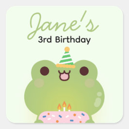 かわいいシンプルおもしろい誕生会 スクエアシール