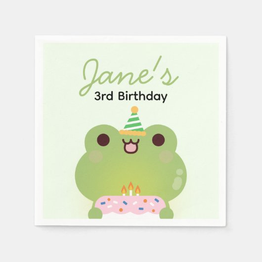 かわいいシンプルおもしろい誕生会 スタンダードカクテルナプキン (正面)