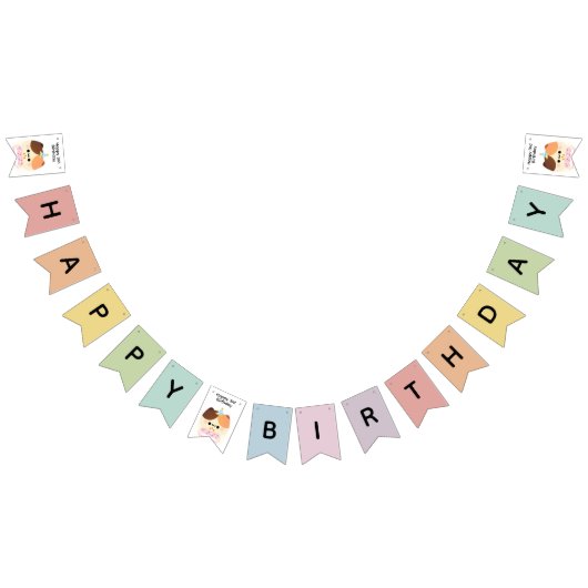 かわいいシンプルおもしろい誕生会 バンティングフラッグ (全)